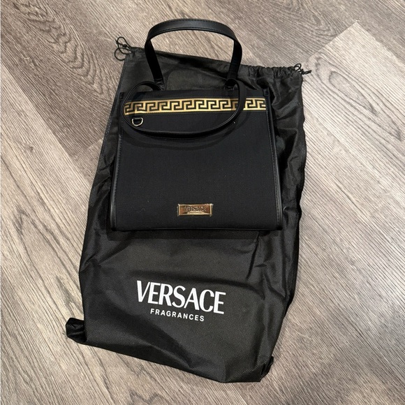 Versace Parfums Handbags - VERSACE Fragances mini tote canvas mix leather bag